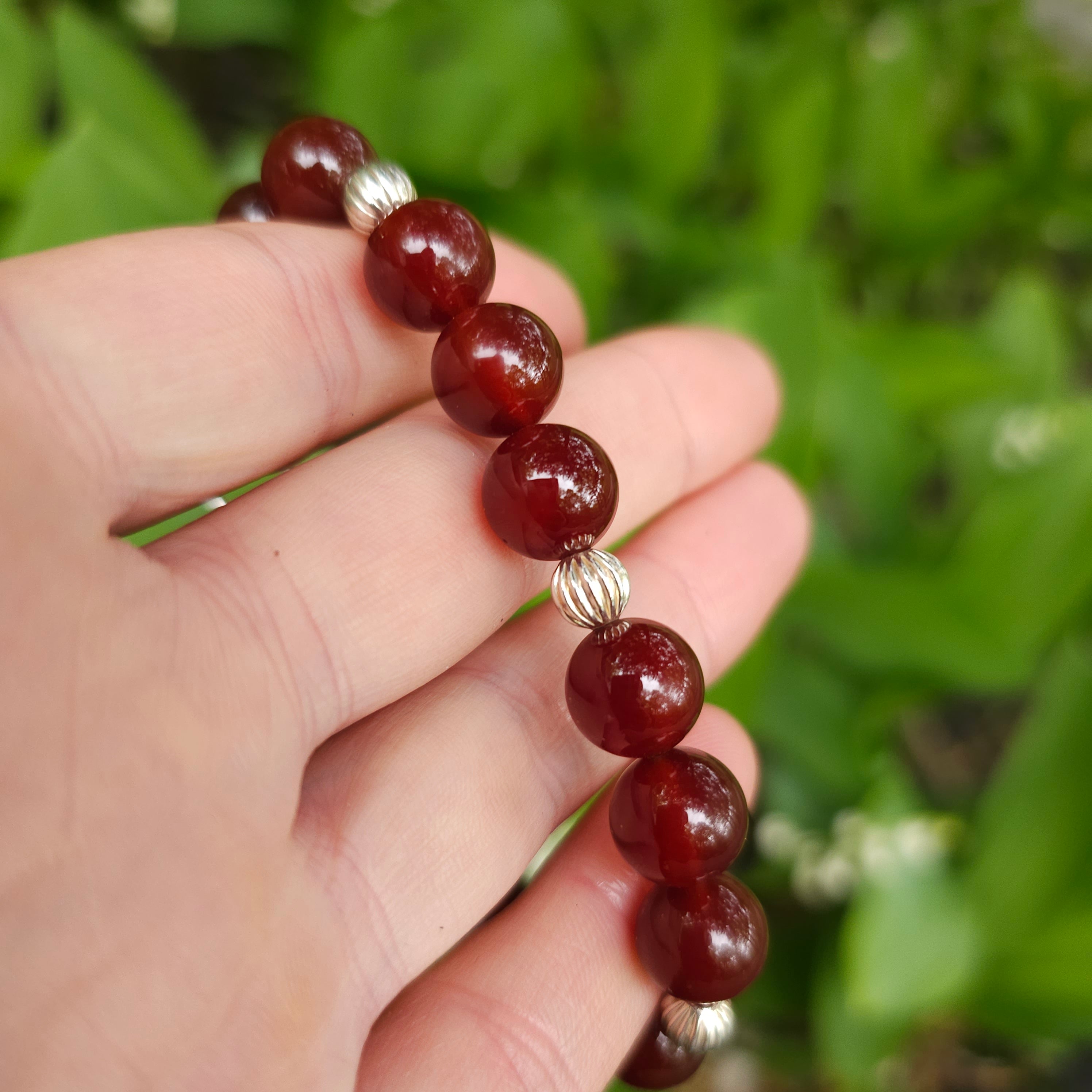 dark orange-red carnelian beads