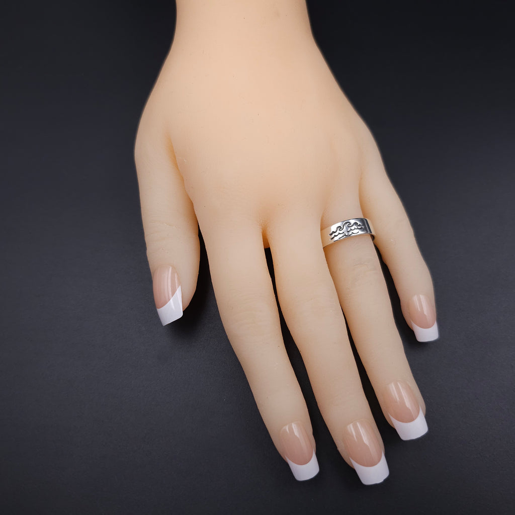 Sterling silver waves ring