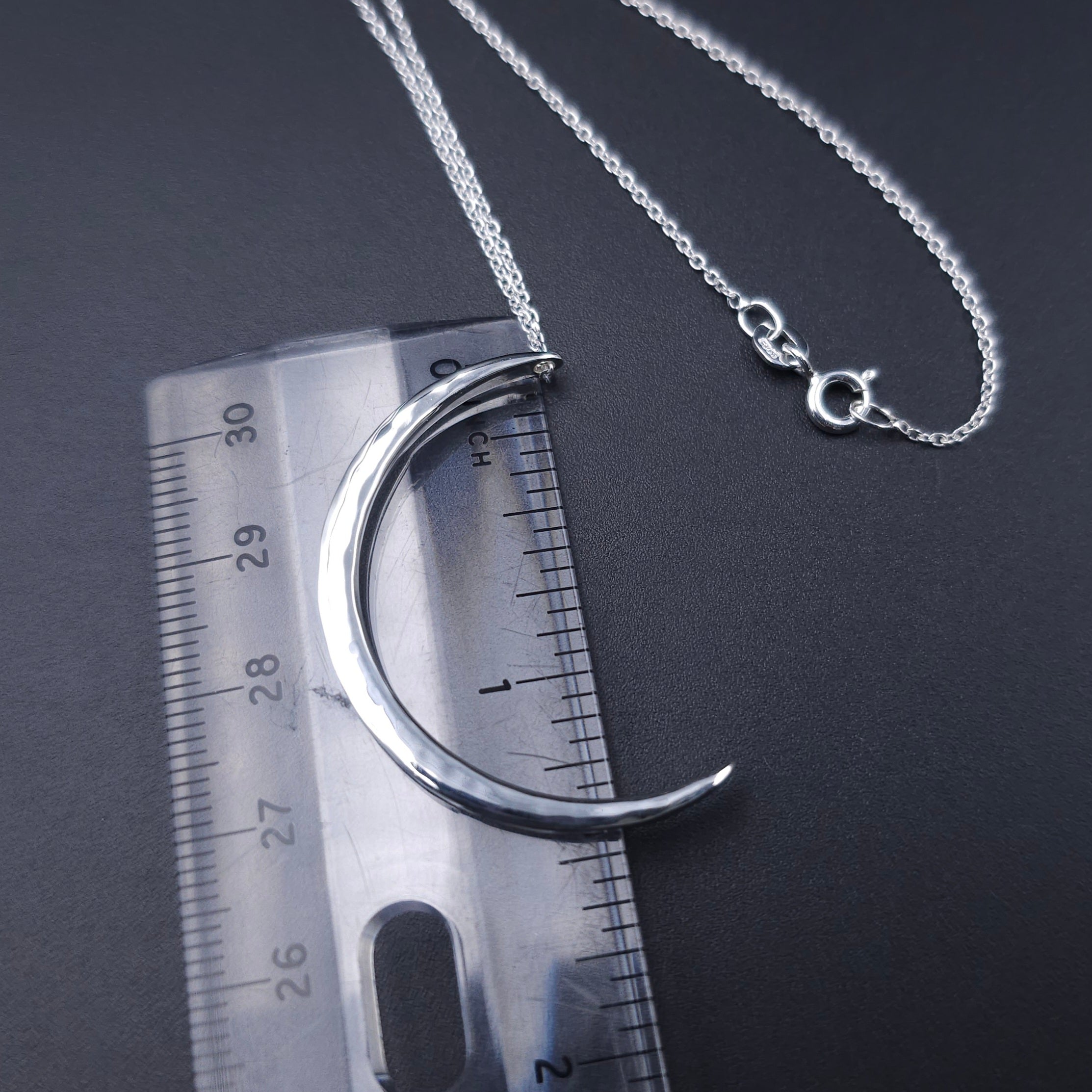 Sterling silver crescent moon necklace