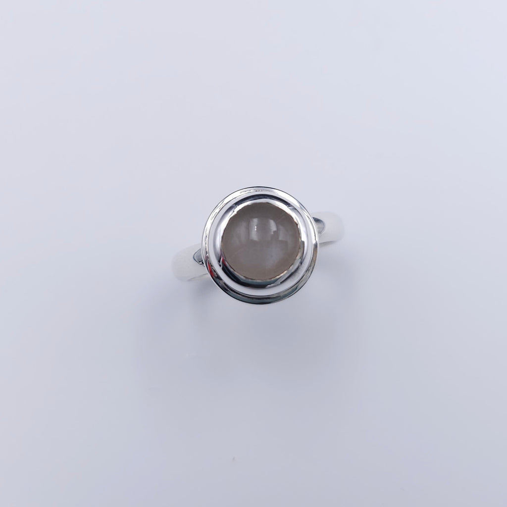 Gray moonstone sterling silver ring