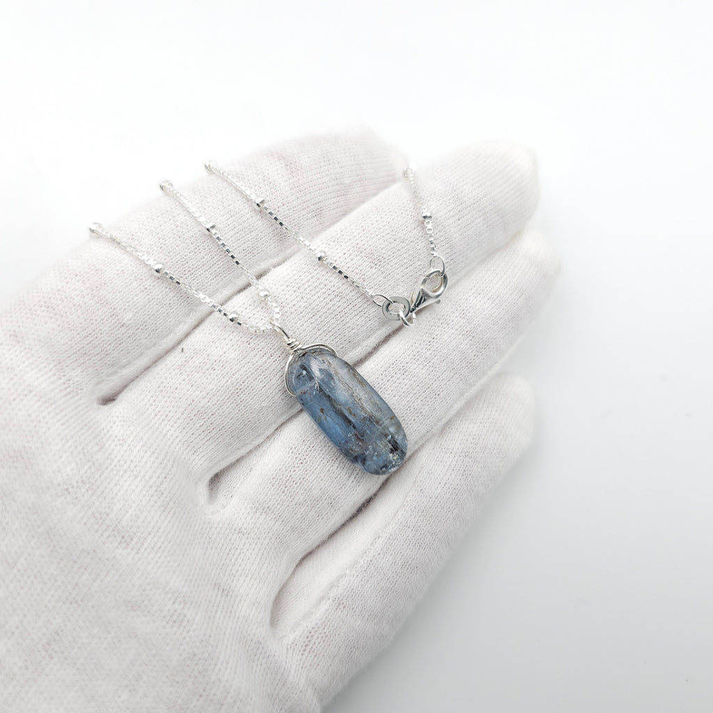 Sterling silver Kyanite bead necklace