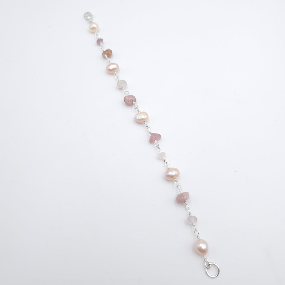 Tourmaline and fresh water pearl bracelet