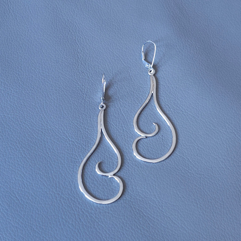 Double swirl sterling silver earrings