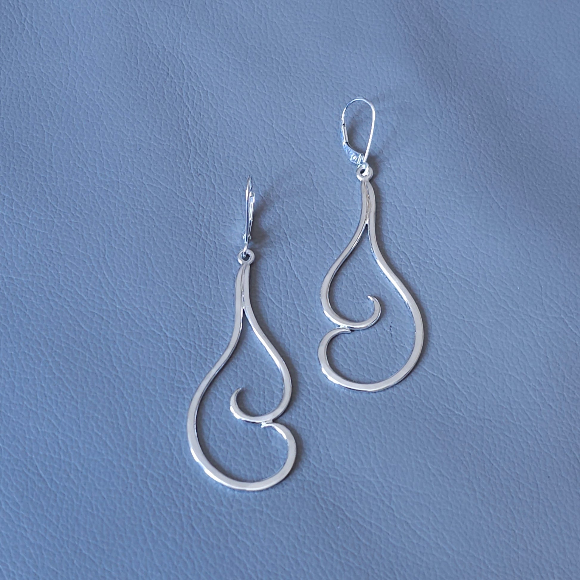 Double swirl sterling silver earrings