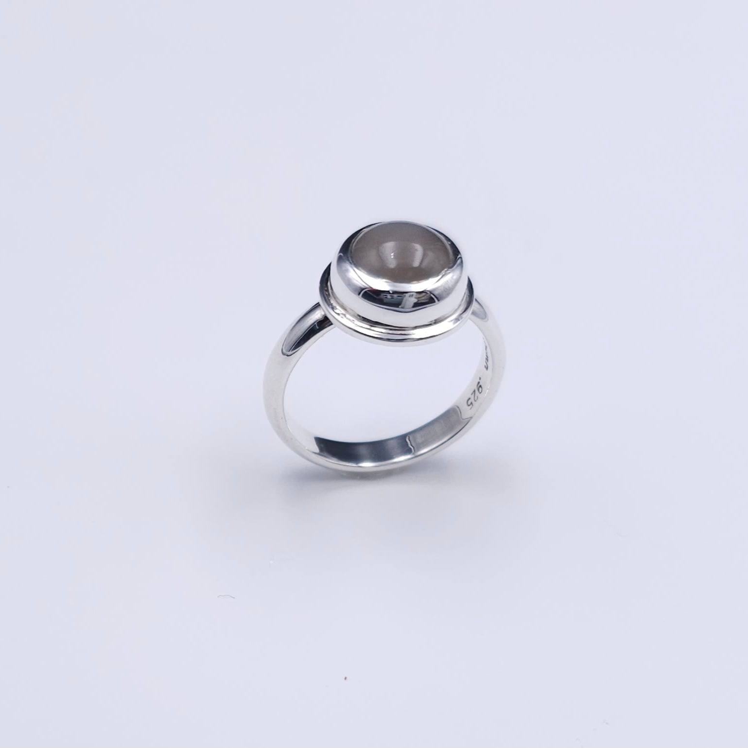 Gray moonstone sterling silver ring