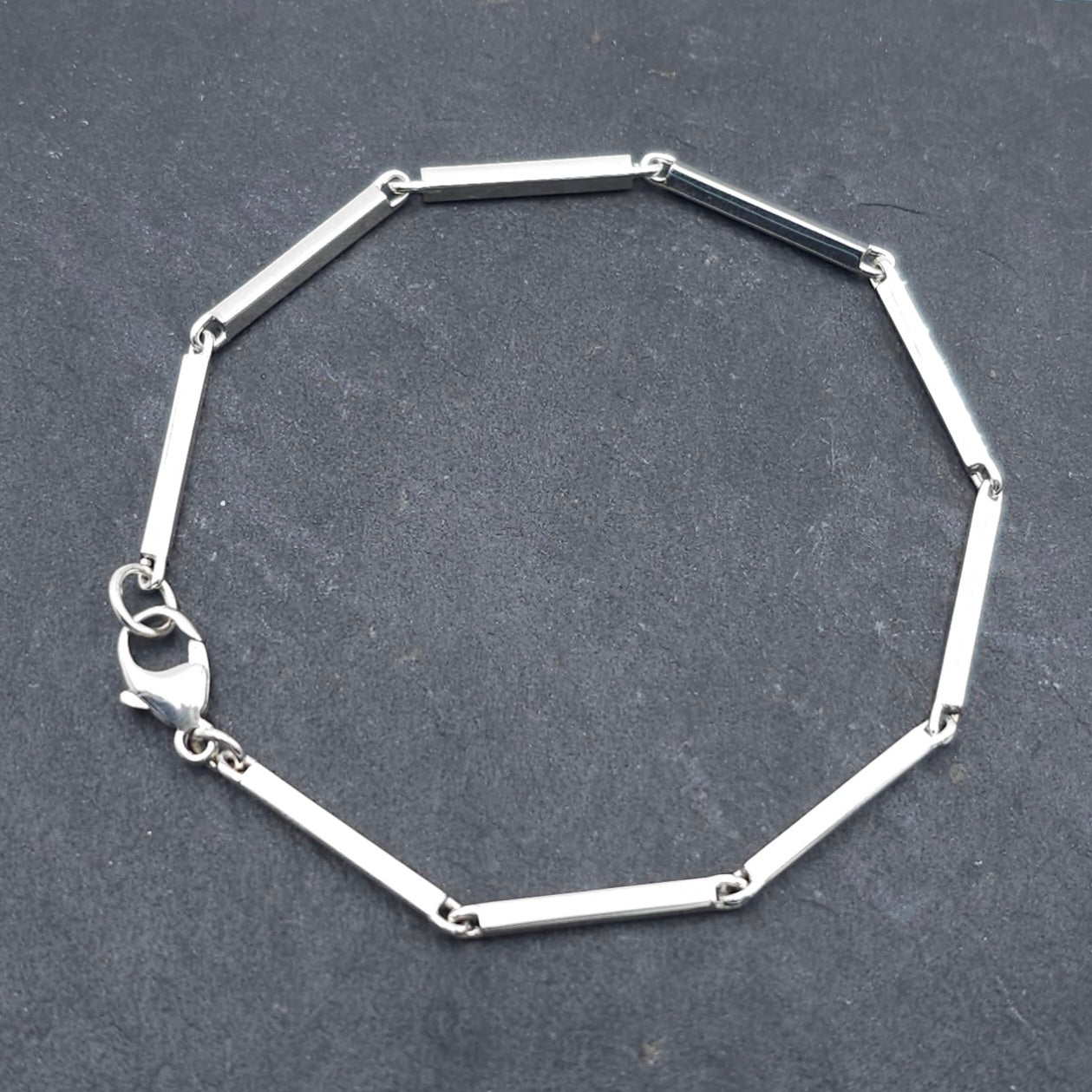 Sterling silver bar link bracelet