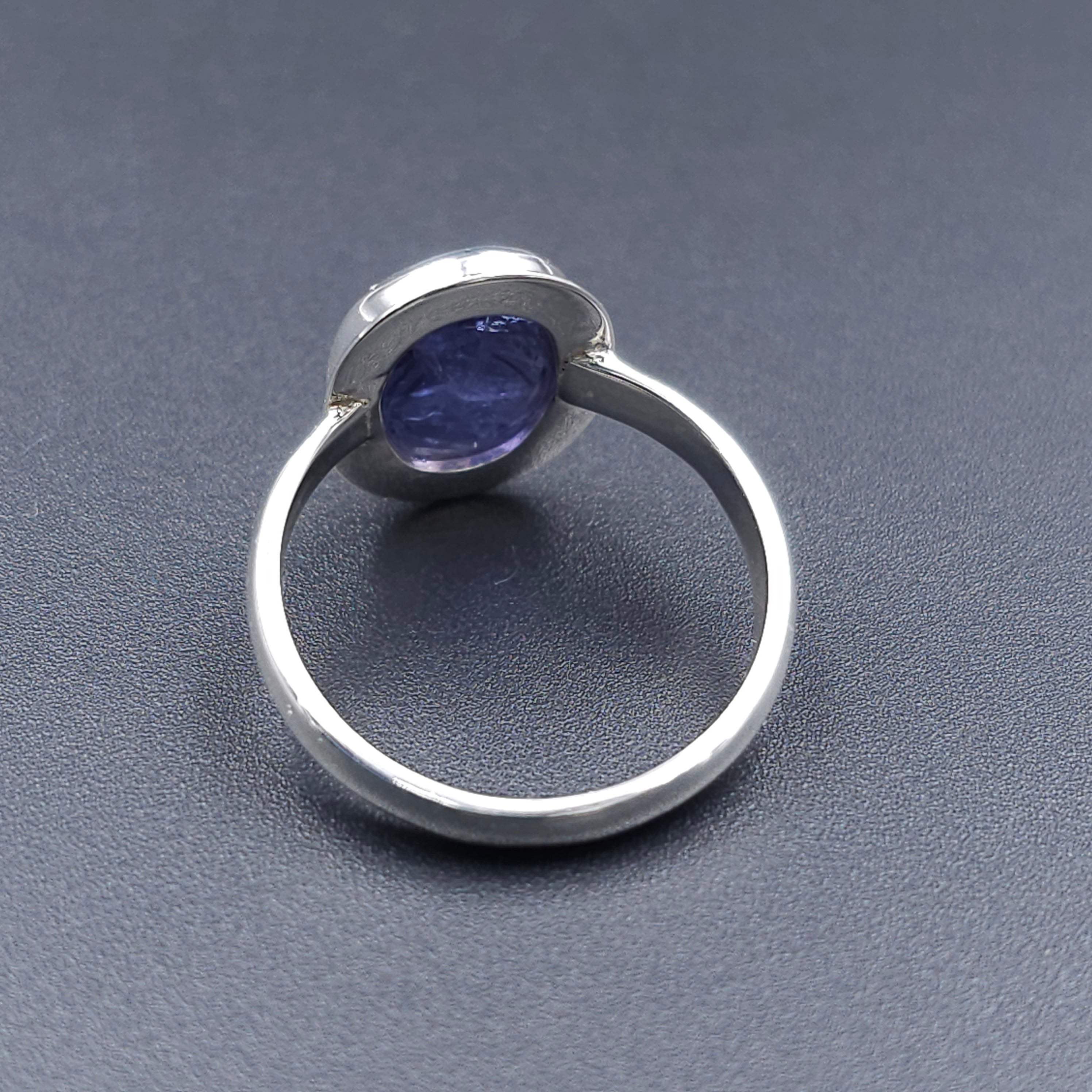 Iolite sterling silver ring