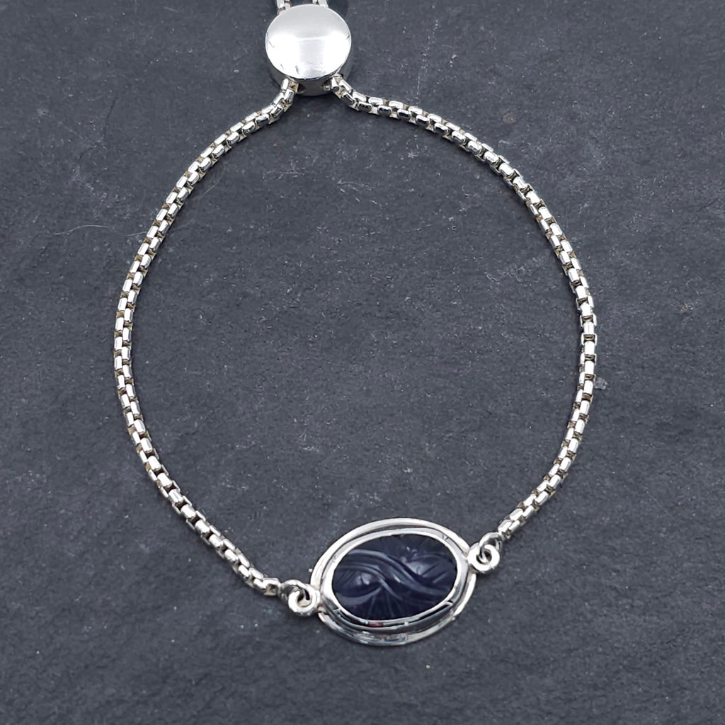 Iolite sterling silver adjustable slider bracelet