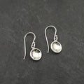 silver dangle earrings round concave discs