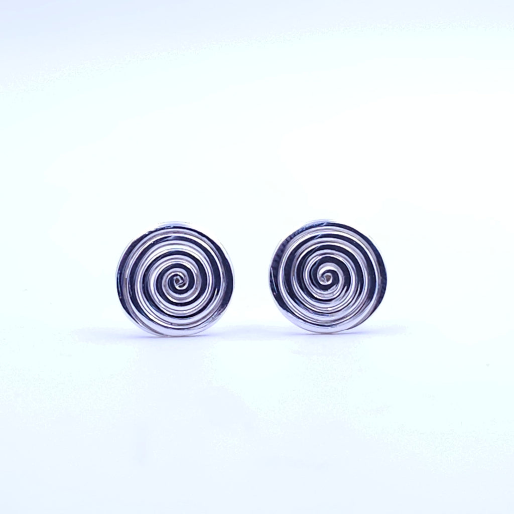 Sterling silver spiral post earrings