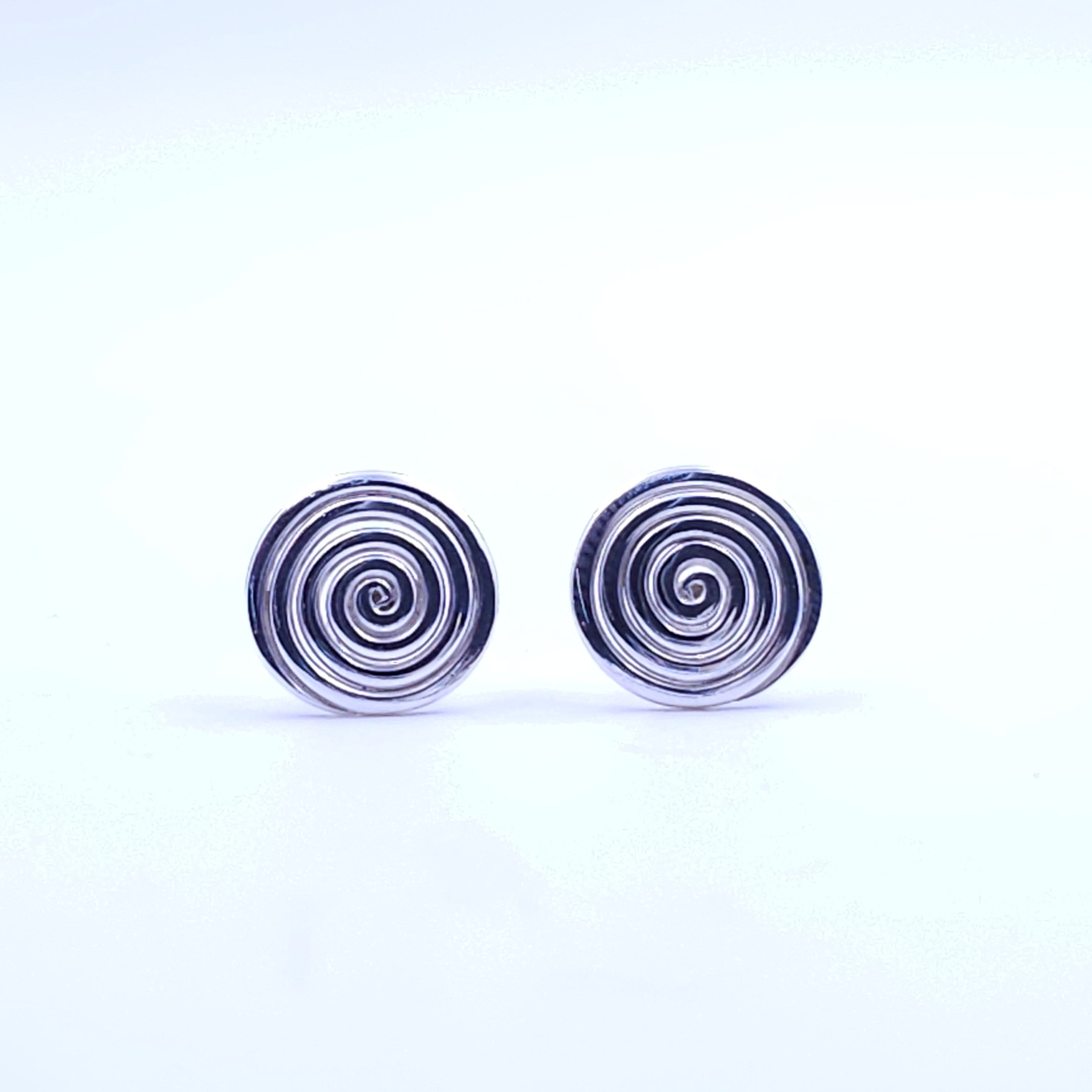 Sterling silver spiral post earrings