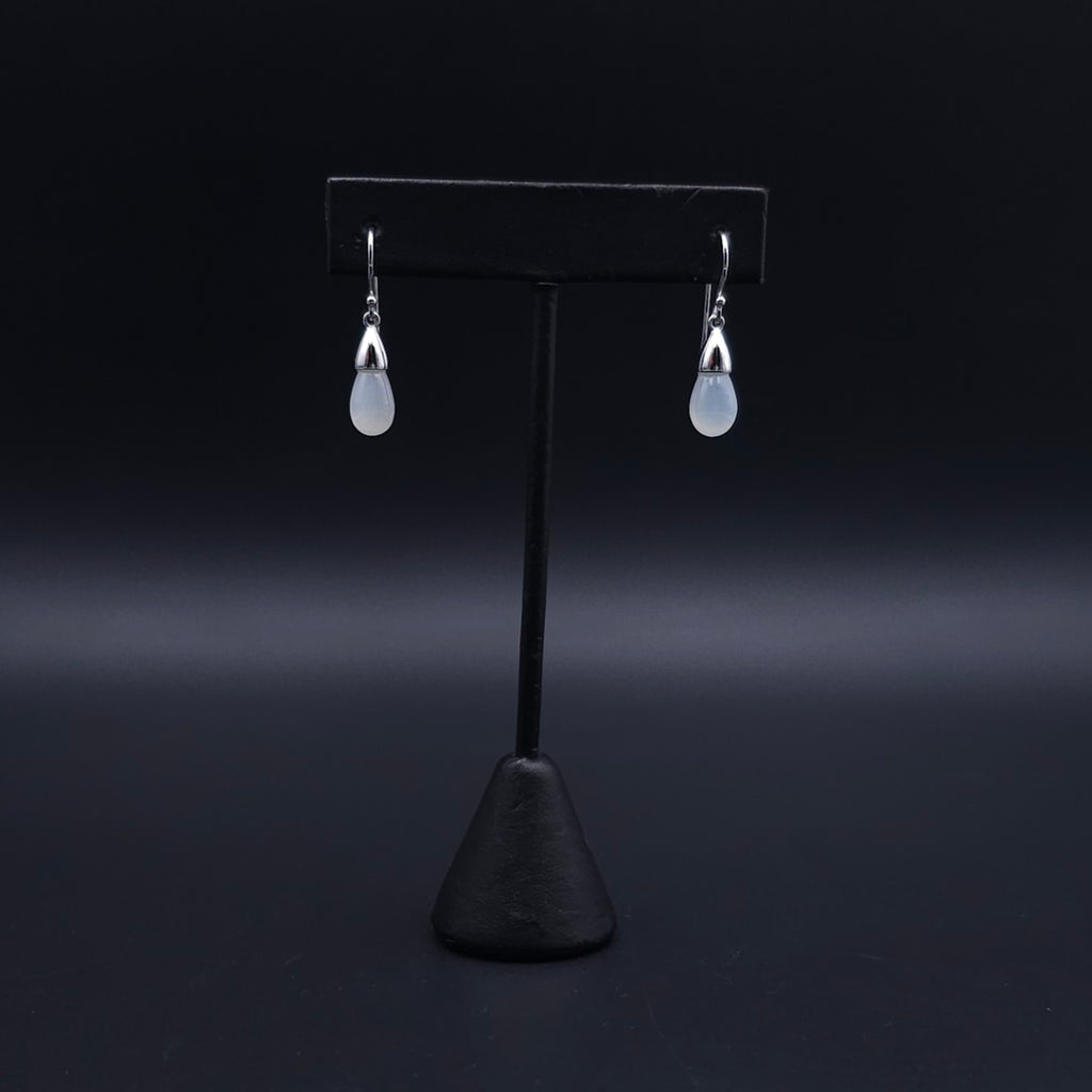 Teardrop moonstone sterling silver earrings