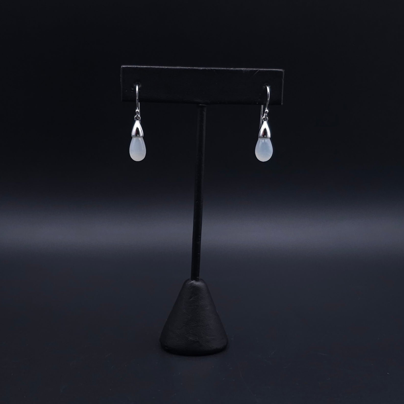 Teardrop moonstone sterling silver earrings
