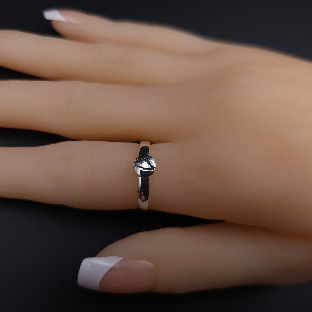 Maine - the way life should be sterling silver ring