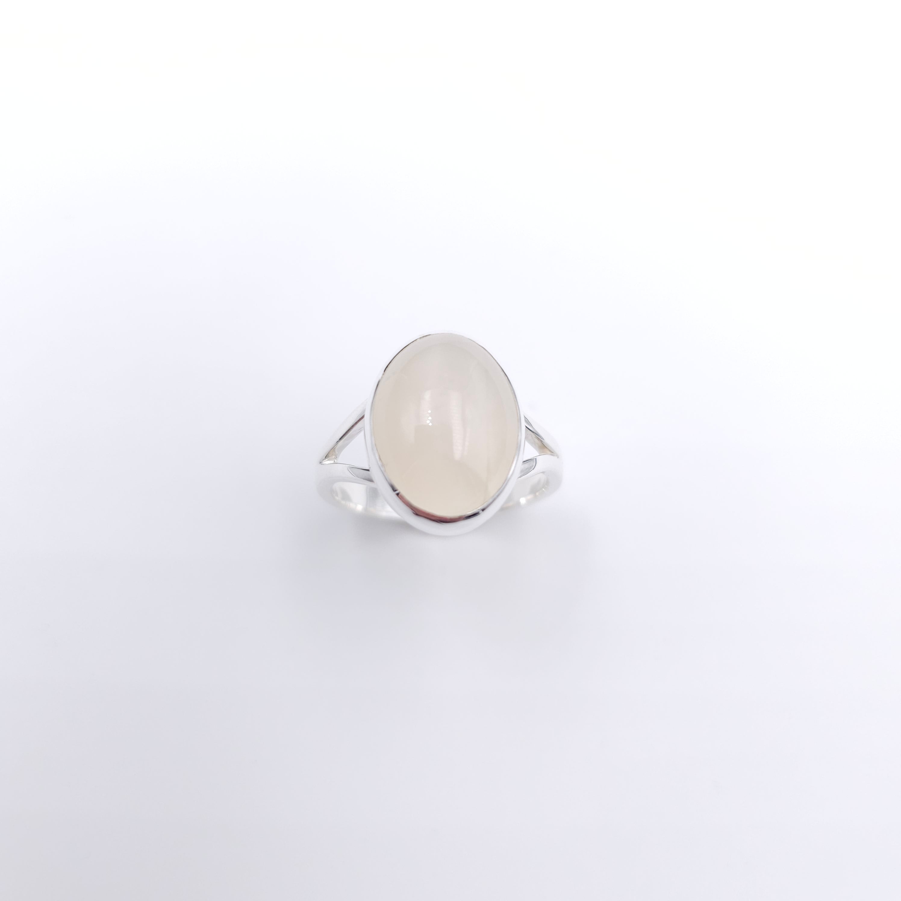 Oval moonstone sterling silver ring