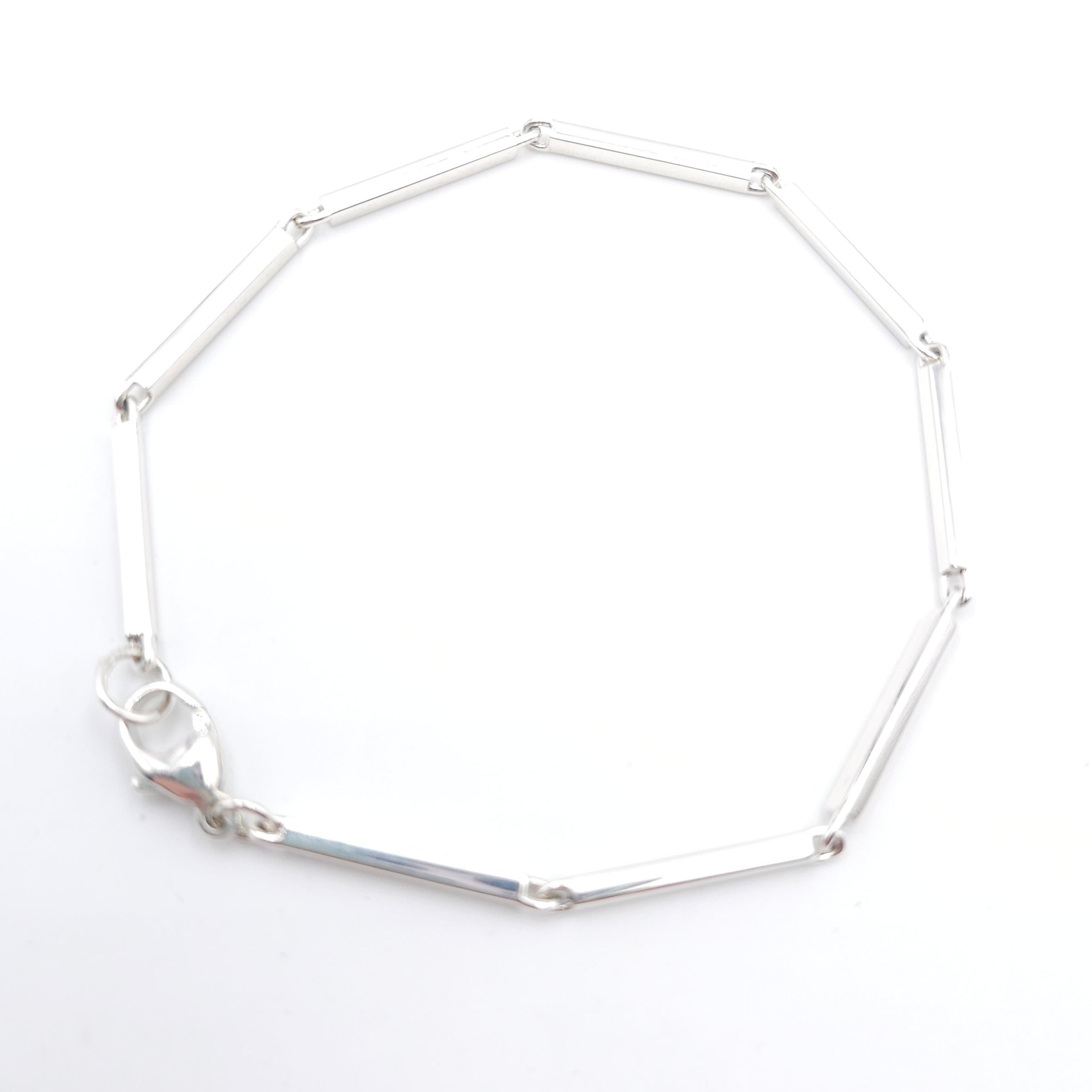 Sterling silver bar link bracelet