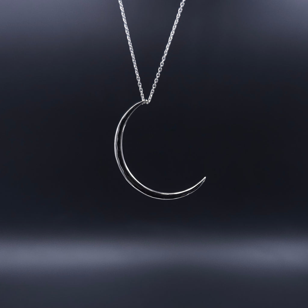 Sterling silver crescent moon necklace