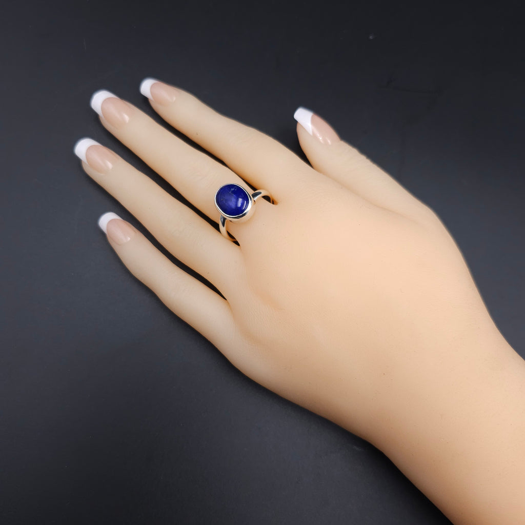 Lapis lazuli sterling silver adjustable ring