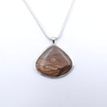 Picture Jasper bezel set sterling silver necklace