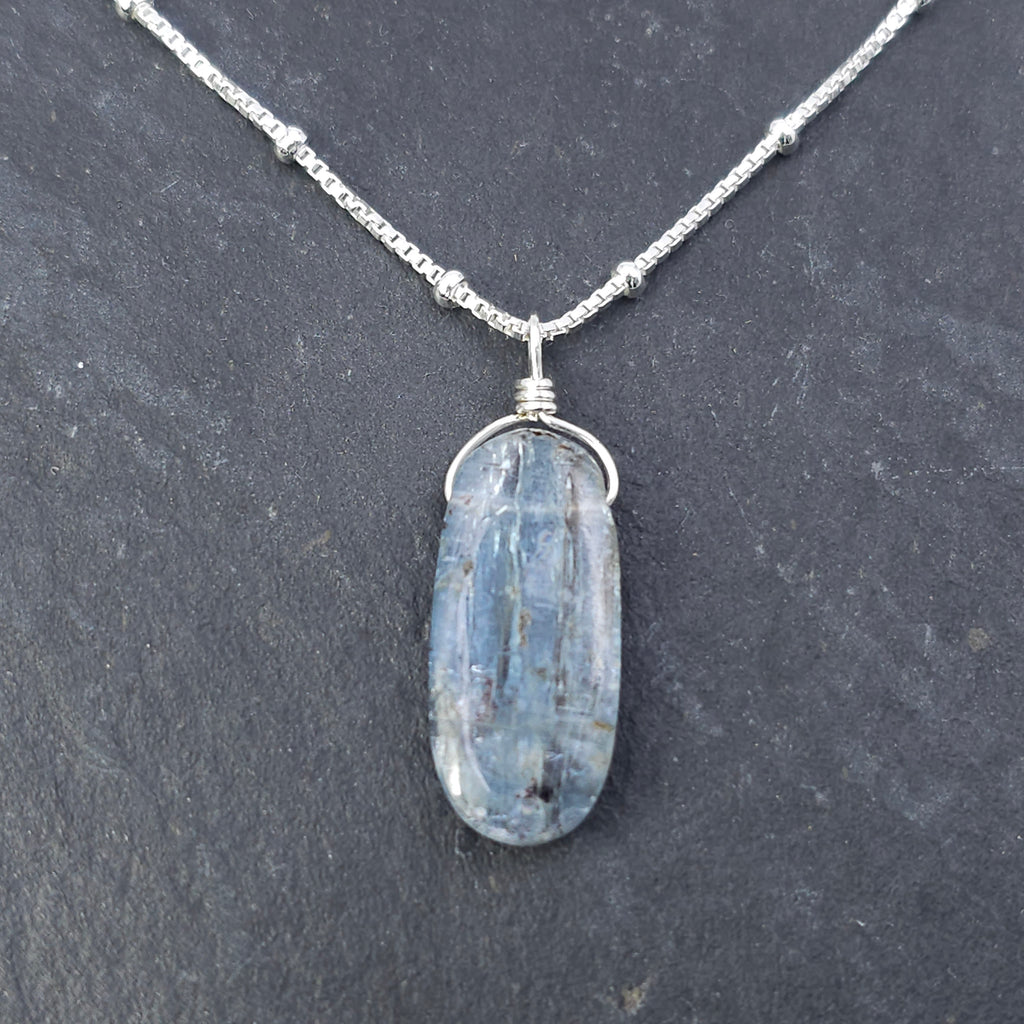 Sterling silver Kyanite bead necklace