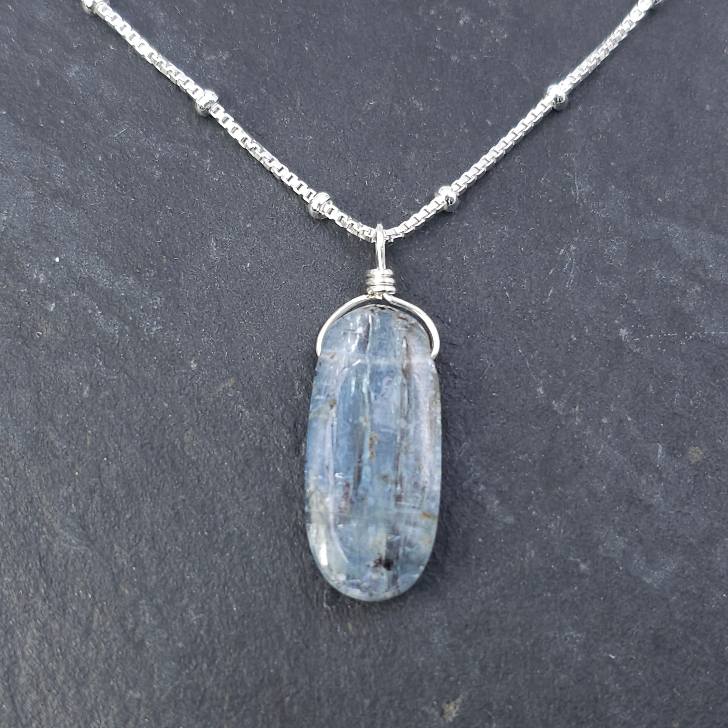 Sterling silver Kyanite bead necklace