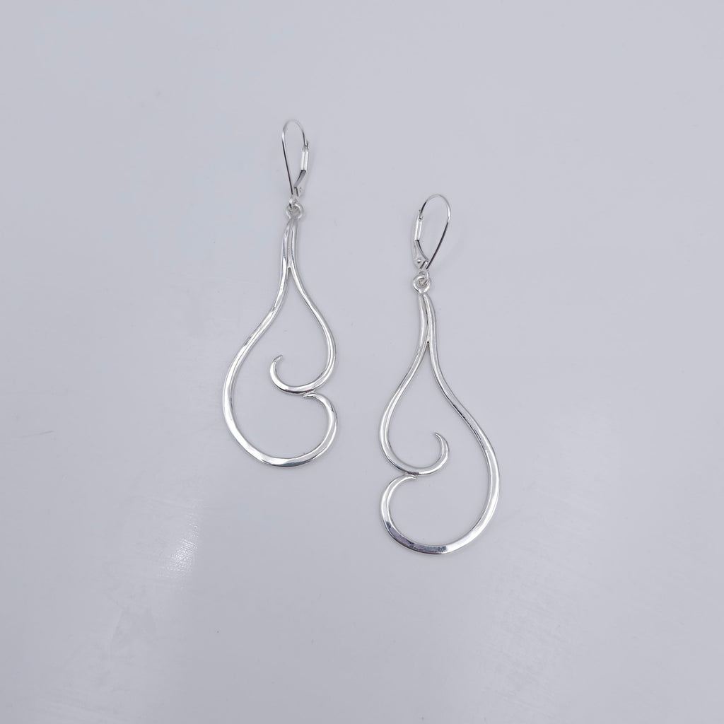 Double swirl sterling silver earrings