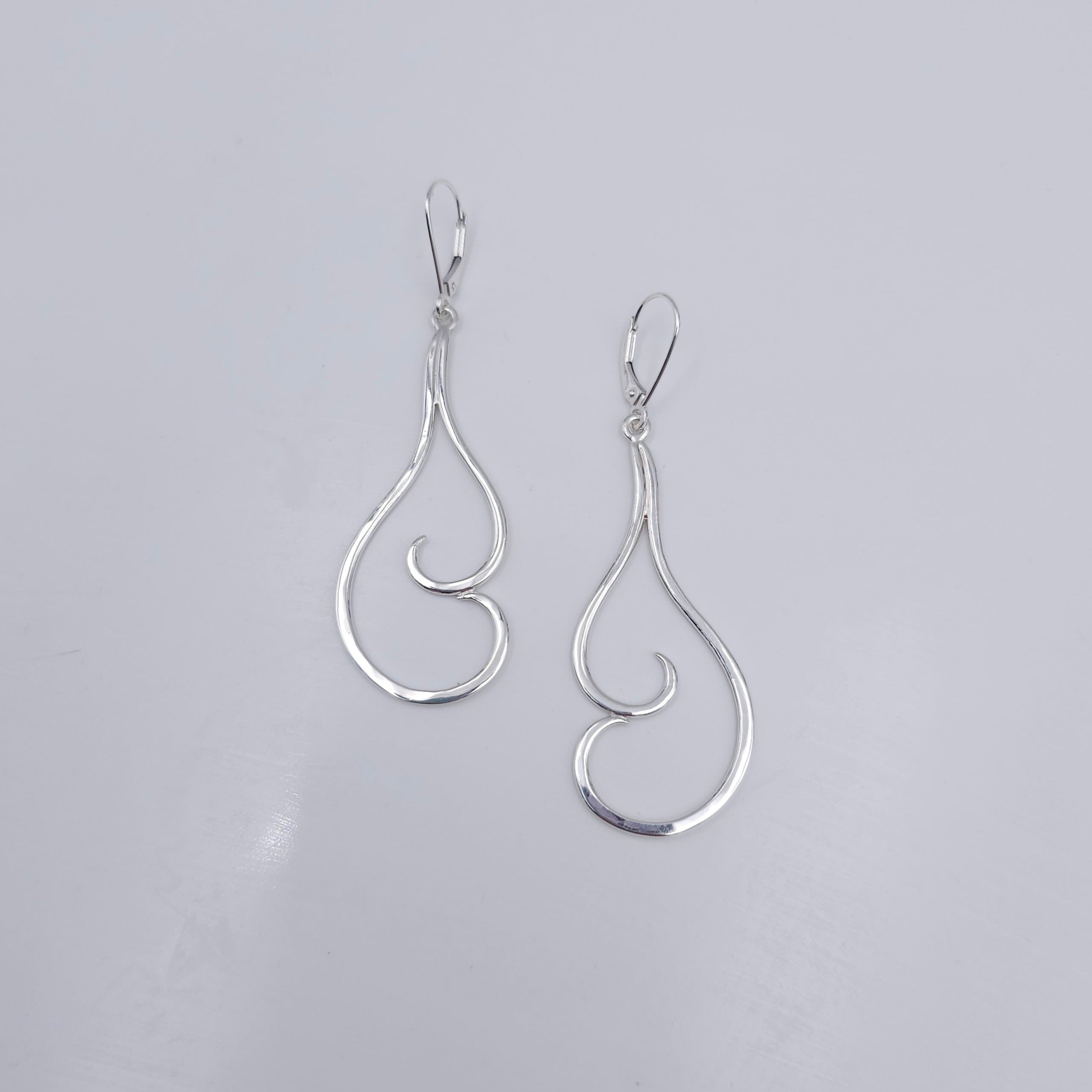 Double swirl sterling silver earrings