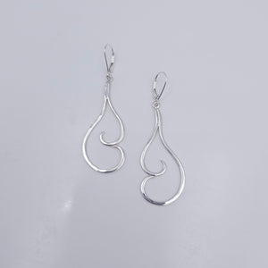Double swirl sterling silver earrings