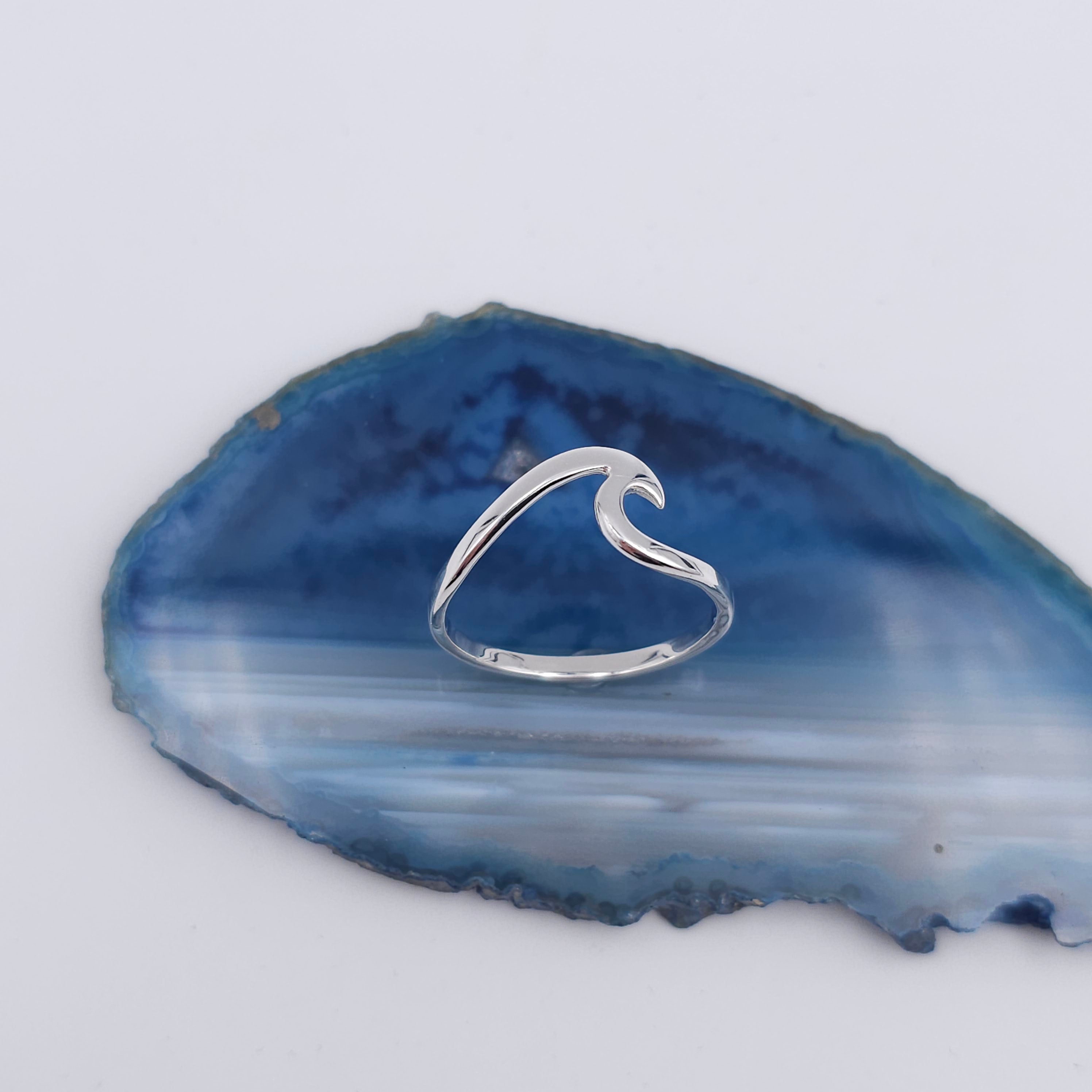 Wave ring sterling silver