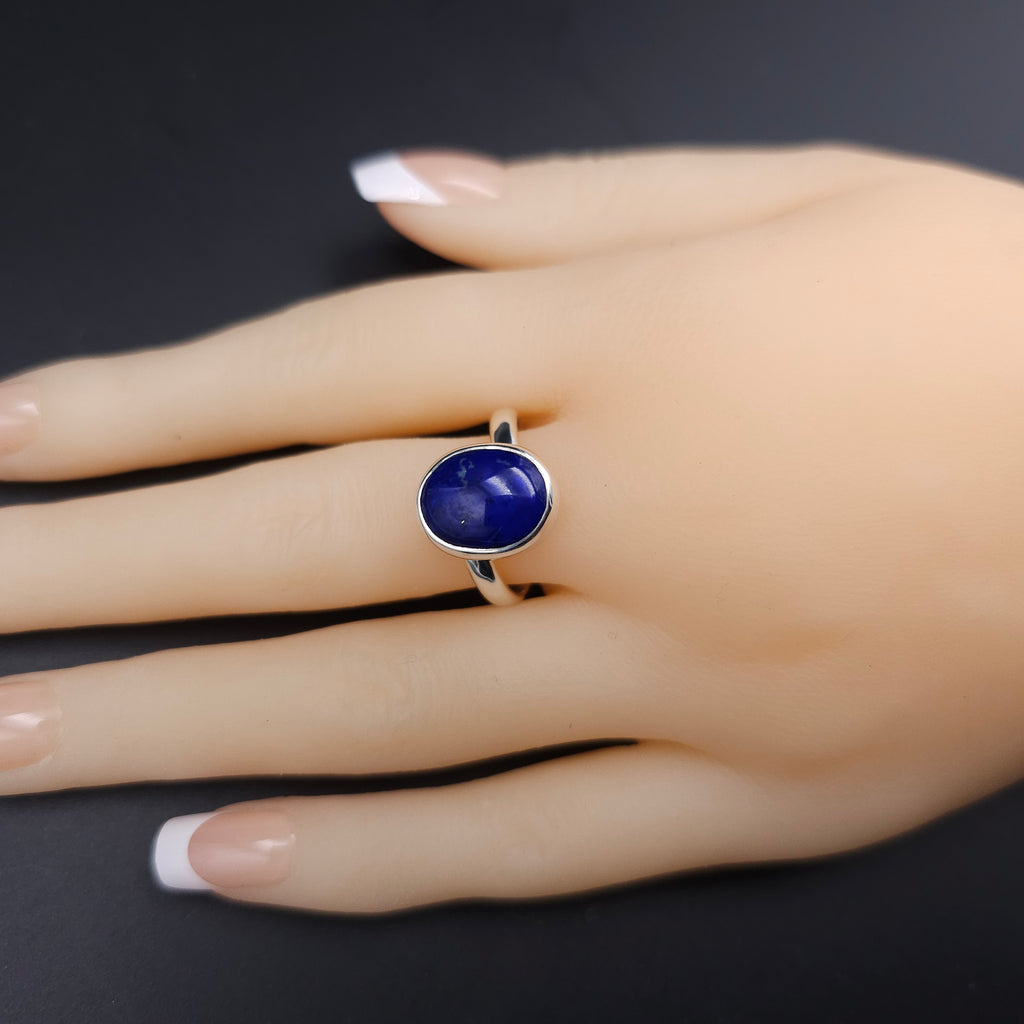 Lapis lazuli sterling silver adjustable ring