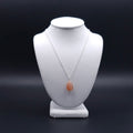 Peach moonstone sterling silver necklace