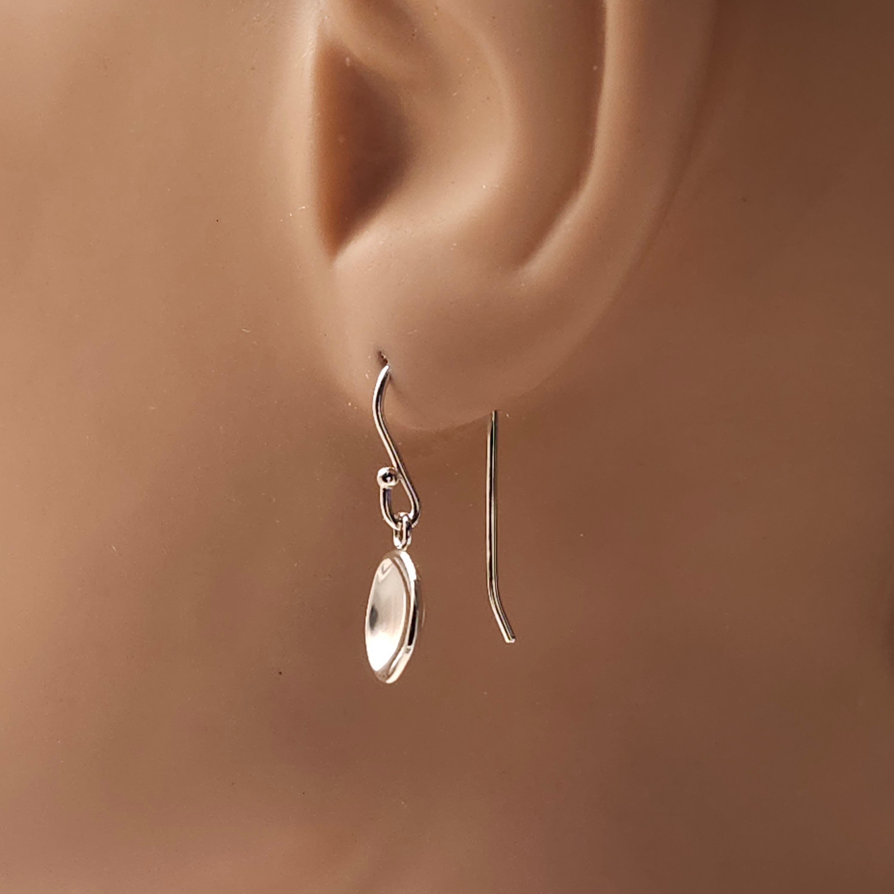Shiny silver circle disc earrings