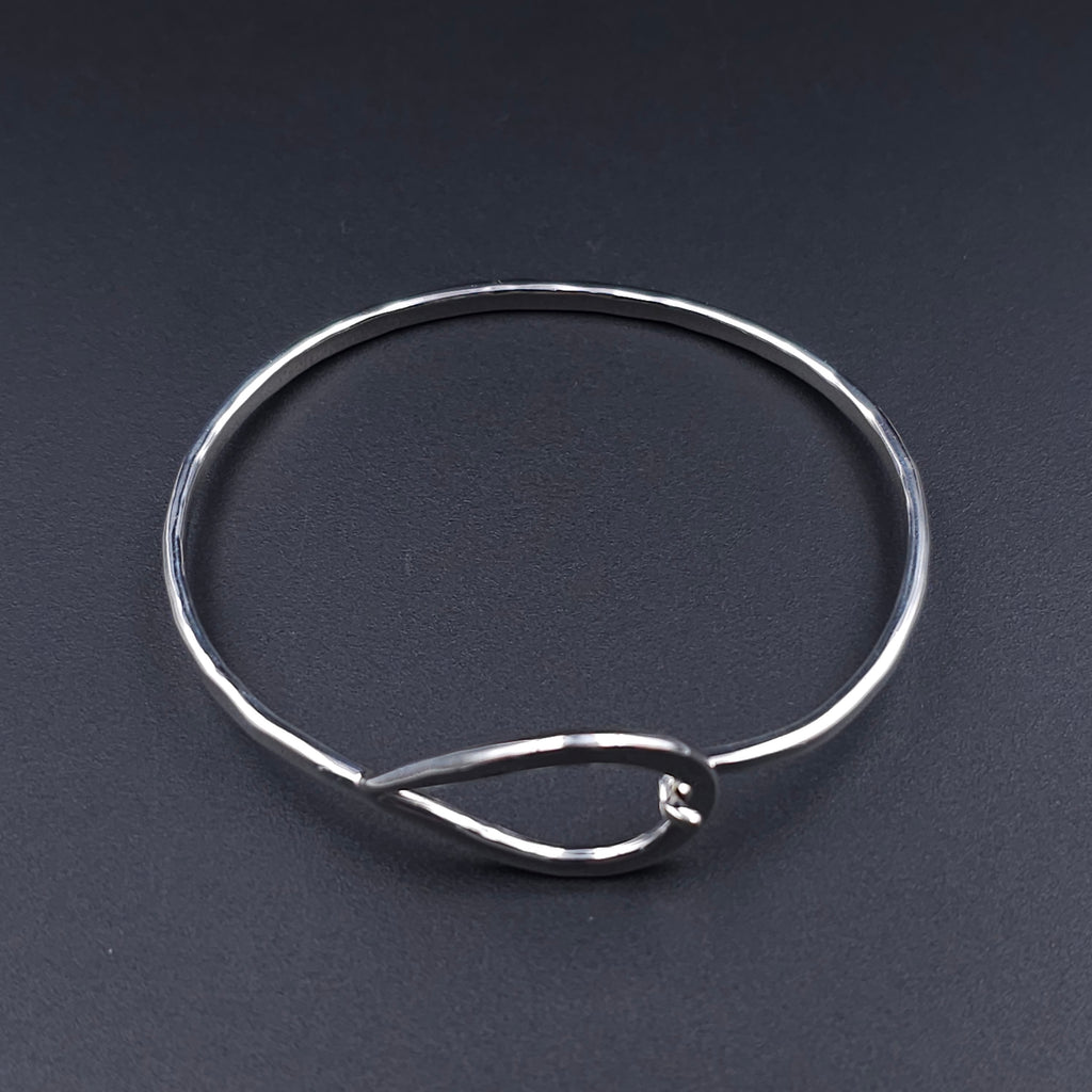 Sterling silver teardrop hook on bracelet