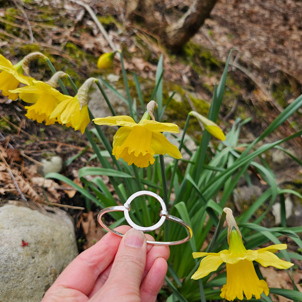 Circle hook on style bracelet sterling silver