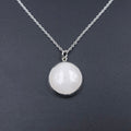 Full moon necklace- quartz and sterling silver