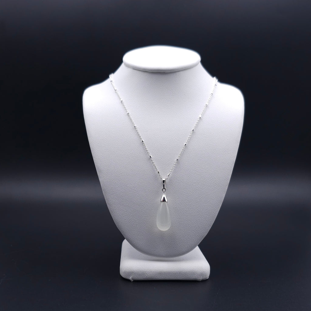 Teardrop moonstone sterling silver necklace