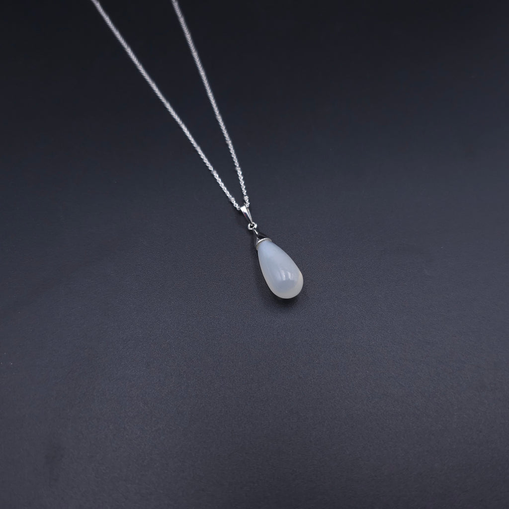 Teardrop moonstone sterling silver necklace