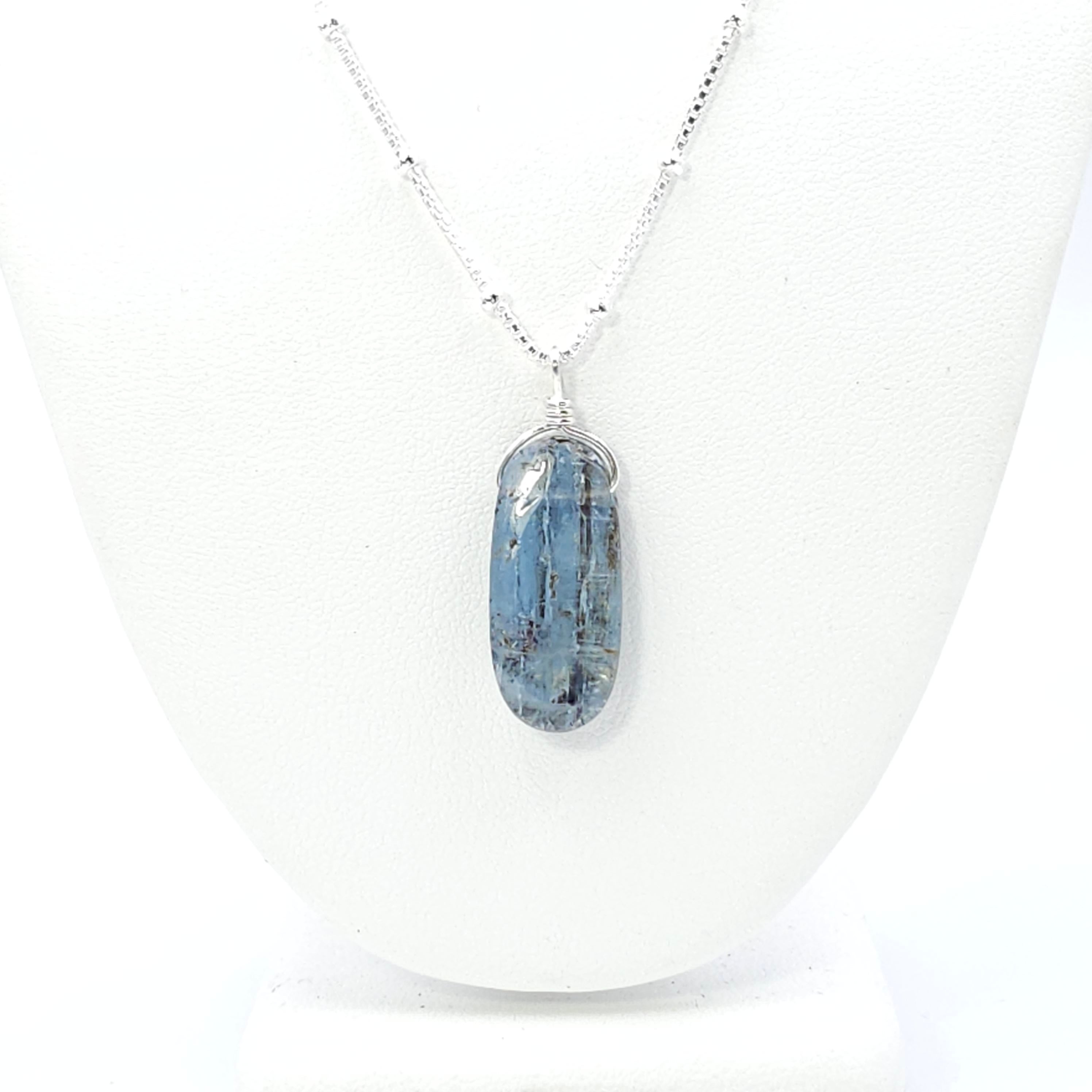 Sterling silver Kyanite bead necklace