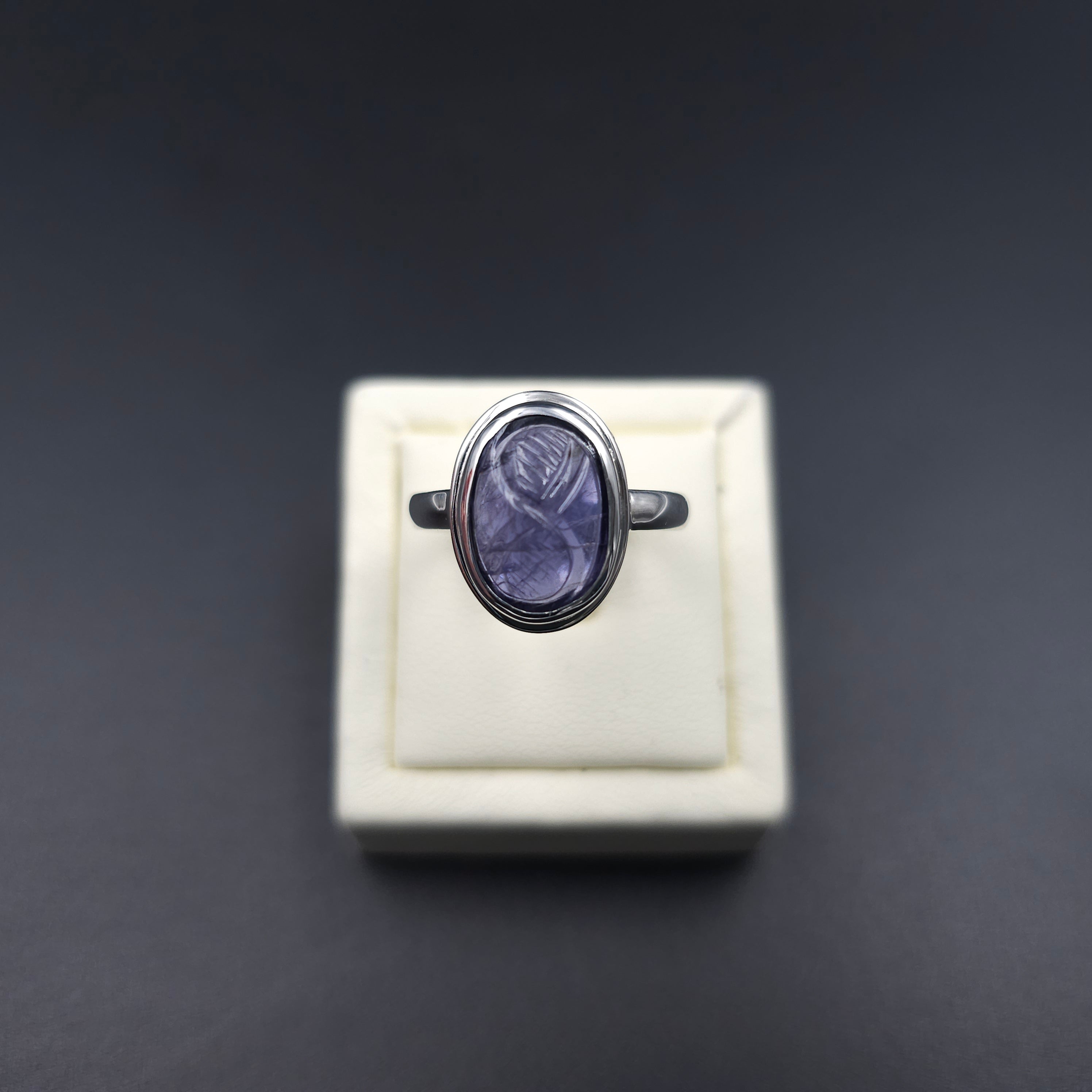 Iolite sterling silver ring