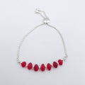 Genuine red sea glass adjustable slide bracelet