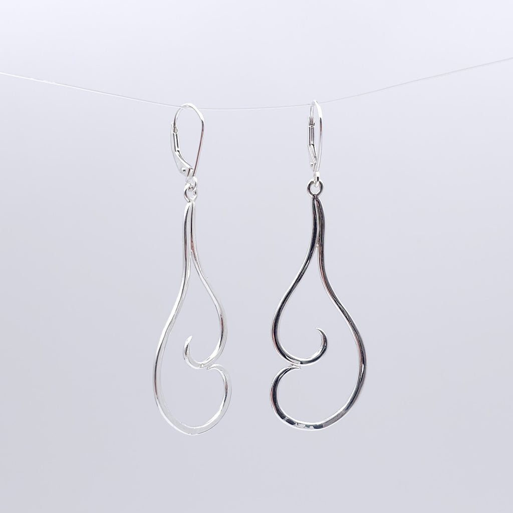 Double swirl sterling silver earrings