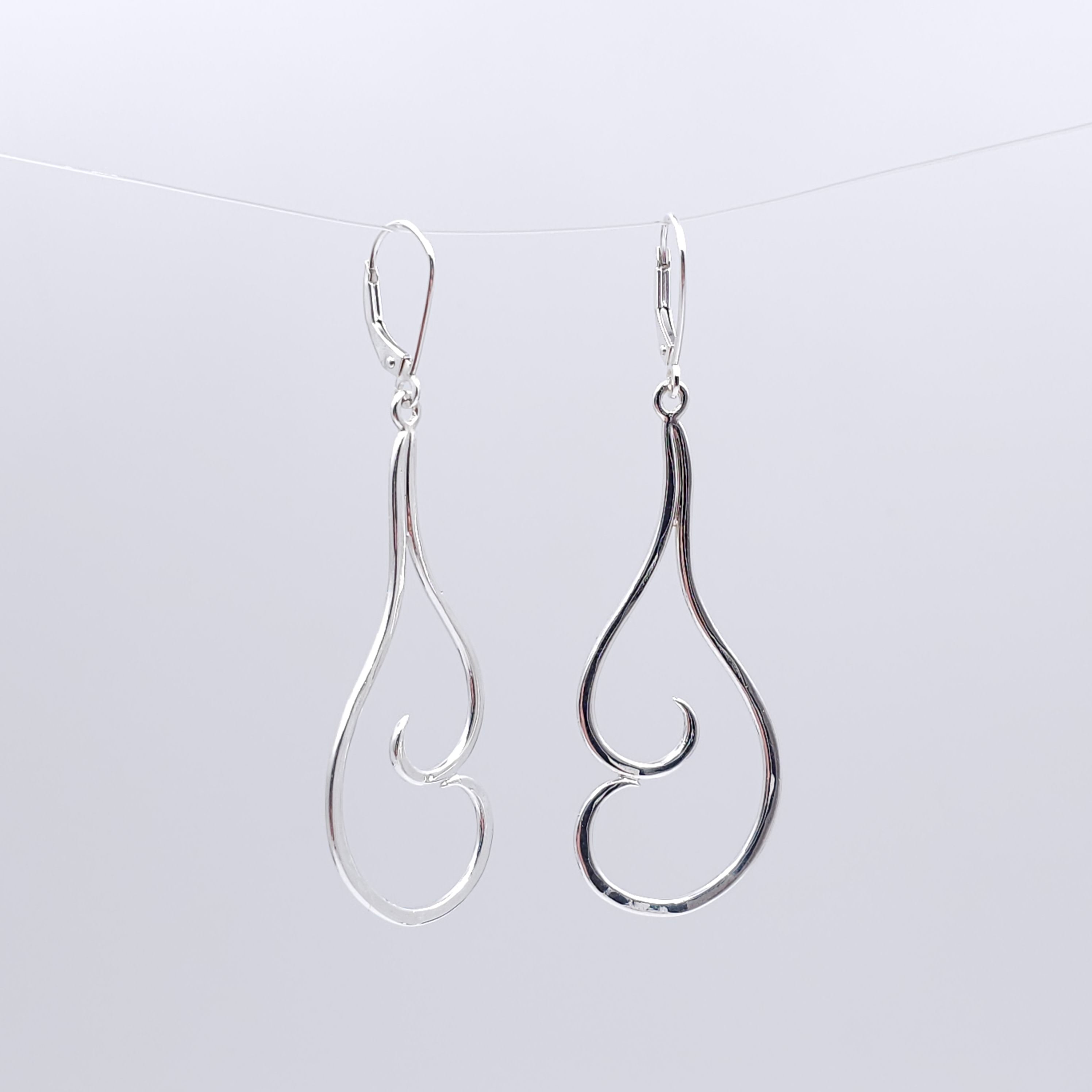 Double swirl sterling silver earrings
