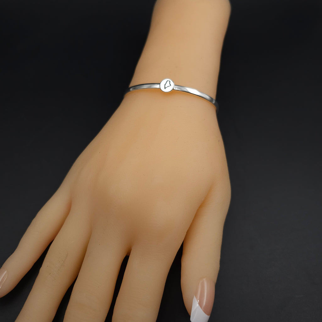 Petite sterling silver Maine cuff bracelet