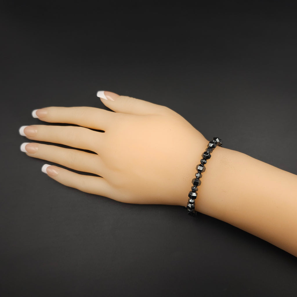 Hematite adjustable cord slider bracelet