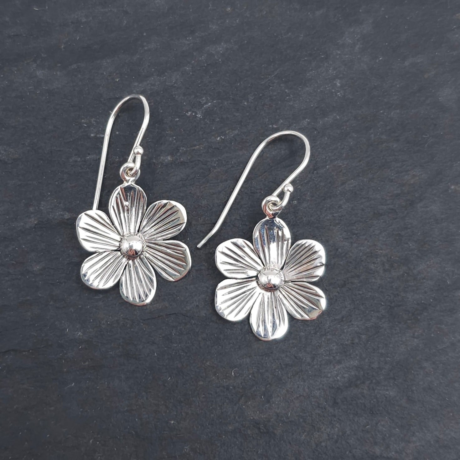 Sterling silver flower earrings