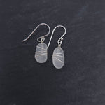 Genuine white sea glass wire wrapped earrings