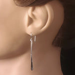 hammered silver icicle earring