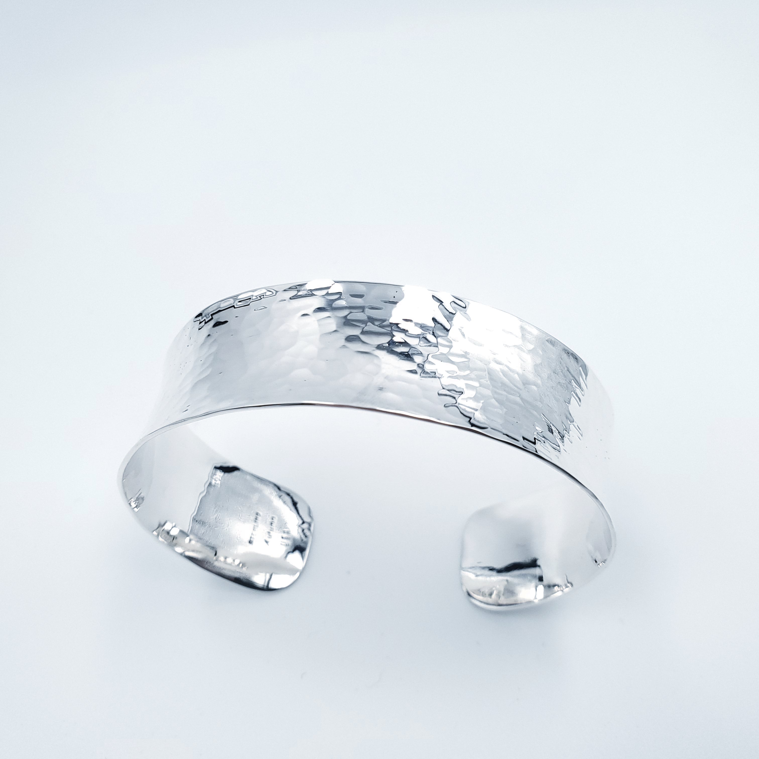 Recycled sterling silver hammered cuff  Christina Oswin Jewellery