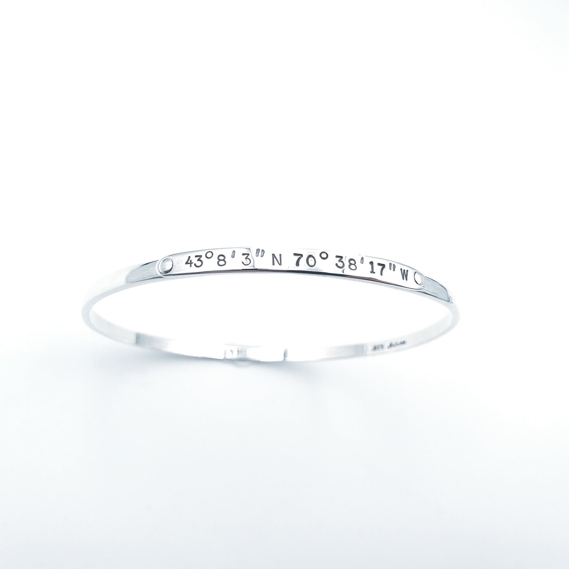 Coordinates sterling silver bangle bracelet