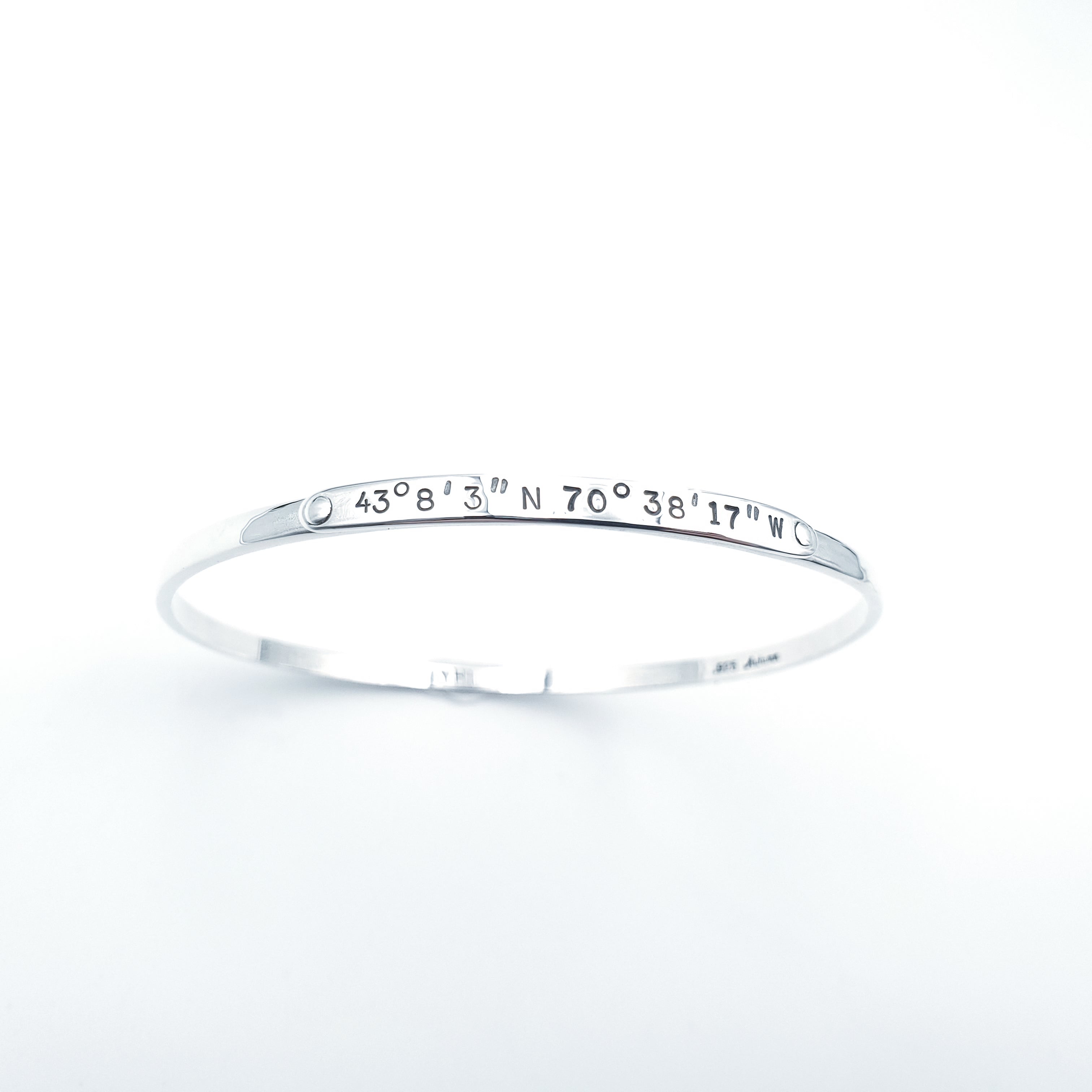 Coordinates sterling silver bangle bracelet